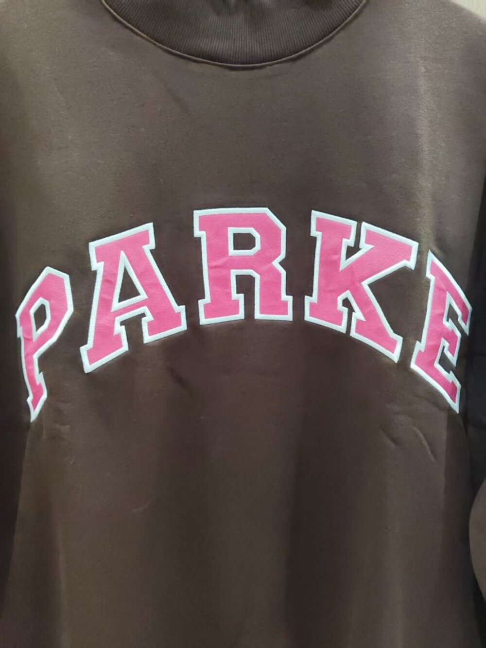 🤎Size L/XL PARKE x Dunkin Donuts Mock Neck Logo Sweatshirt - Picture 6 of 7